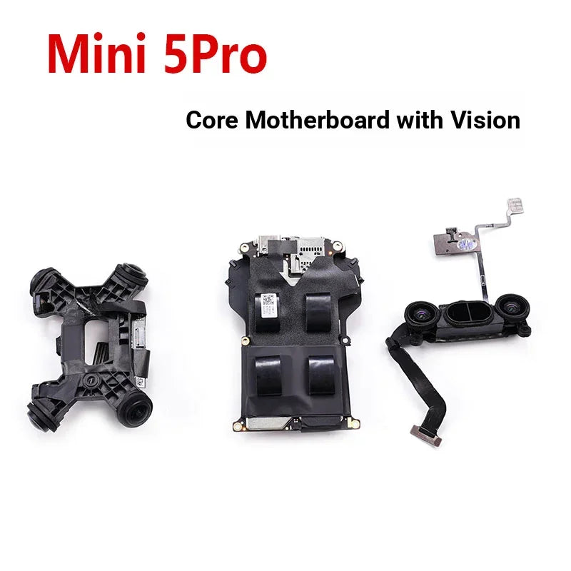 Mini 5Pro core motherboard components with vision sensors and connectors isolated on white