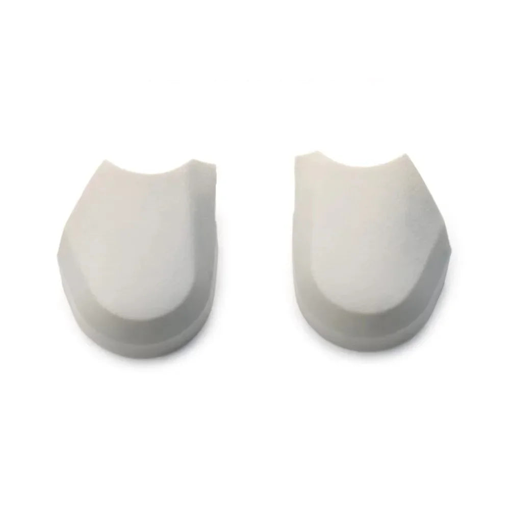 Pair of white toe caps shoe protectors isolated on white background