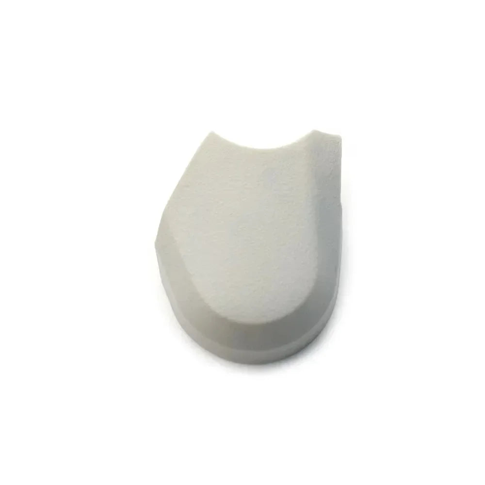 White cushioned orthopedic heel pad for foot support and pain relief